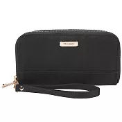 《TRAVELON》雙層拉鍊防盜長夾(黑)