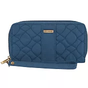 《TRAVELON》壓紋雙層防盜長夾(藍米)