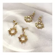 Wanderlust+Co 澳洲品牌 金色鑲鑽 光芒太陽耳環 Sunseeker