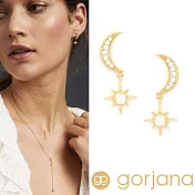 GORJANA 月光蛋白石耳環 鑲鑽月亮耳環 Luna