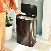 【+O家窩】日式特大希利自動感應不鏽鋼垃圾桶50L -曜石黑