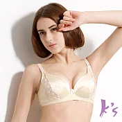 【K’s 凱恩絲】專利蠶絲機能集中側邊素花蕾絲透氣內衣(mo1款)32/70A膚色