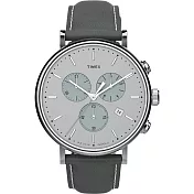 【TIMEX】 天美時 Fairfield Chrono系列 時尚三眼計時手錶 (銀 / 深灰 TXTW2T67500)