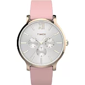 【TIMEX】天美時 復刻系列 三顯仕女手錶  ( 白面 / 粉紅 TXTW2T74300)