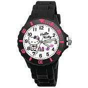 【三麗鷗】派對運動彩帶兒童手錶華麗Kitty_黑