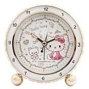 三麗歐Hello Kitty JM-E536KT臉紅Kitty浪漫愛心優雅玫框貪睡鬧鐘- 白色