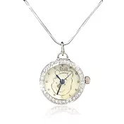 【迪士尼】小熊維尼氣質項鍊錶(白色)