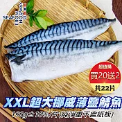 【買十送一免運組】XXL超大挪威薄鹽鯖魚20片(再送2片共22片)●加碼再送獨家保冷袋乙只
