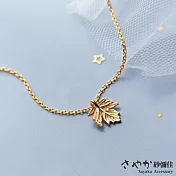 【Sayaka紗彌佳】時尚文藝素色楓葉造型項鍊 -金色