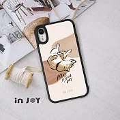 INJOYmall for iPhone 7 / 8 耍萌柴犬 耐撞擊磨砂邊框手機殼 D / 黑邊
