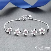 【Sayaka紗彌佳】日系漫天飛舞櫻花造型手鍊 -粉鑽