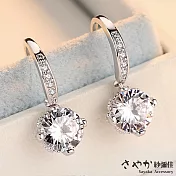 【Sayaka紗彌佳】浪漫情懷水滴鑲鑽垂墜耳環 -白鑽