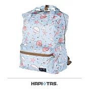 HAPI+TAS 手提摺疊後背包-藍色海星貝殼