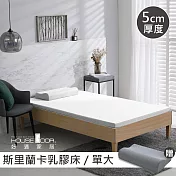 【House Door 好適家居】斯里蘭卡進口天然乳膠床墊防蚊防螨5cm超值組-單大3.5尺沉靜白