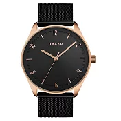OBAKU秋日時尚氣質腕錶-黑
