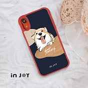 INJOYmall for iPhone 7 / 8 微笑柯基 耐撞擊磨砂邊框手機殼 B / 紅邊