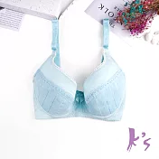 【K’s 凱恩絲】有氧蠶絲簡約小資女美胸藍色內衣B46031款34/75E藍色