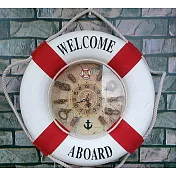 新地中海風救生圈造型掛鐘 羅馬鐘 網拍 雜誌 電影 拍攝道具 【金奇】