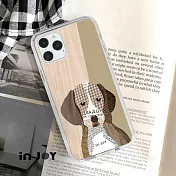 INJOYmall for iPhone XS 千鳥格拼貼米格魯 防摔手機殼 保護殼