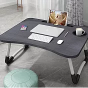 【EZlife】加大萬用多功能可折疊收納懶人桌(60x40cm)高貴黑