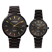 LONGBO龍波 80559 簡單線條簡易刻度時尚對錶手錶 - 黑面金針 小