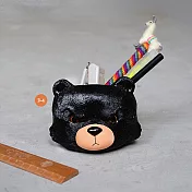 【YACHT 遊艇精品文創】仿真狗狗.黑熊筆筒黑熊筆筒