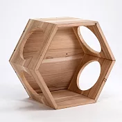 台灣製造感溫手作部屋蜂巢式柳杉實木貓咪空中遊樂箱貓咪跳台ua10011(可作懸浮壁掛吊櫃且多個組合)