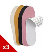 糊塗鞋匠 優質鞋材 C02 1mm豬麂皮替換鞋墊(有背膠) 3雙 女款A03黑色