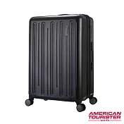 AT美國旅行者 28吋Gorgeous簡約線條防爆拉鍊可擴充TSA行李箱(黑)