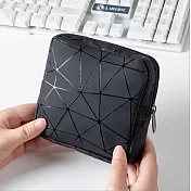 日系時尚破裂紋多功能收納包黑色