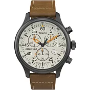 【TIMEX】 天美時 遠征系列 三眼計時手錶 ( 白/棕色 TXTW2T73100)