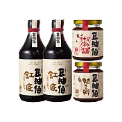 豆油伯 純釀醬油醬料組(缸底醬油*2+椒麻醬*1+辣豆瓣醬*1)