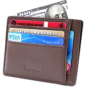 《Kinzd》真皮防盜卡夾(咖)