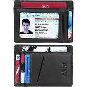 《Kinzd》真皮防盜證件卡夾(黑)
