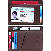 《Kinzd》真皮防盜證件卡夾(咖)