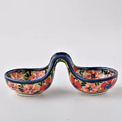 波蘭陶 繁花艷野系列 雙邊醬料碟 14.7cm 波蘭手工製