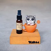 【YACHT 遊艇精品文創】搖頭貓咪杯杯原木手機座(送限量檜木純露)C-3 橘杯子