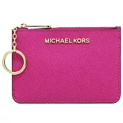 MICHAEL KORS 素面防刮卡夾零錢包-桃紅（現貨+預購）桃紅