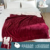 【eyah宜雅】法式馬卡龍雙面加厚法蘭絨羊羔絨毯-紅