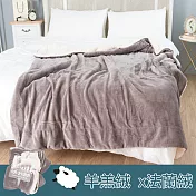 【eyah宜雅】法式馬卡龍雙面加厚法蘭絨羊羔絨毯2入組-淺灰