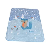 【Leafbaby】 兒童房幼兒園可用冬天保暖法蘭雲貂絨兒童蓋毯-北極圈小狐狸