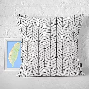 IHERMI 手繪花紋線B 抱枕套 45cm 台灣製