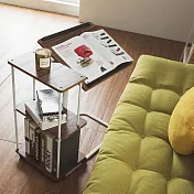 Peachy Life 可移動收納升降桌/邊桌/茶几/懶人桌(2色可選)胡桃