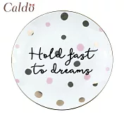 【Caldo卡朵生活】韓風點點金邊8吋陶瓷點心盤 白底點點
