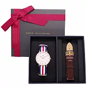 DW Daniel Wellington 經典中的珍貴收藏時尚優質腕錶-帆布+金殼/40mm