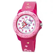 SANRIO三麗鷗 可愛卡通人物繽紛雙色兒童膠錶- 桃粉