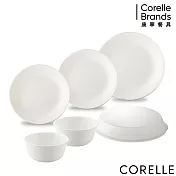 【美國康寧 CORELLE】經典純白 獨家6件式餐盤組-F17