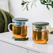 【PO:Selected】丹麥泡茶玻璃杯350ml 2.0 (黑+藍)