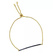 apm MONACO法國精品珠寶 閃耀一字型藍鋯石可調整金色手鍊手環