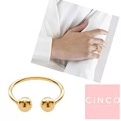 葡萄牙精品 CINCO Hit ring 24K金尾戒 雙圓球C型尾戒